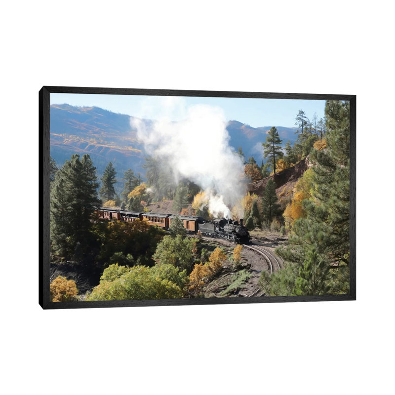 Durango Silverton Train IV by Lori Deiter - Print on Canvas, 45.72cm H x 66.04cm W x 3.81cm D, Black Framed