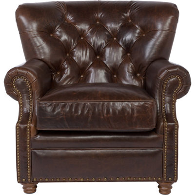 Chaise avec accoudoirs en cuir Elliot