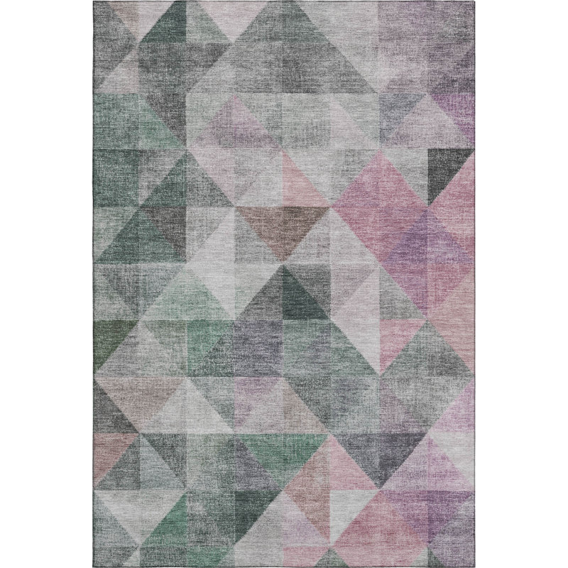 Premium Machine Washable Ariel Geometric Rug, Rectangle 8' x 10'