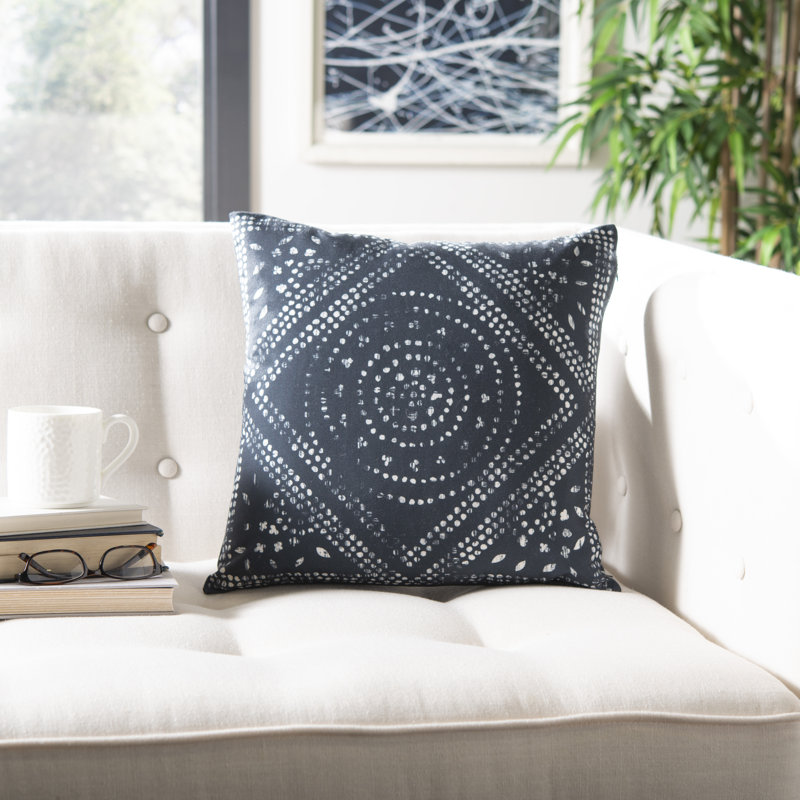 Mallory 16" Blue and White Damask Reversible Throw Pillow Set