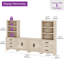 Garde-manger modulaire avec 2 tiroirs et 2 portes, buffet de rangement ouvert en bois de 74,2 po de hauteur, garde-manger Farmhouse avec tablette réglable pour la salle à manger, beige-372995019