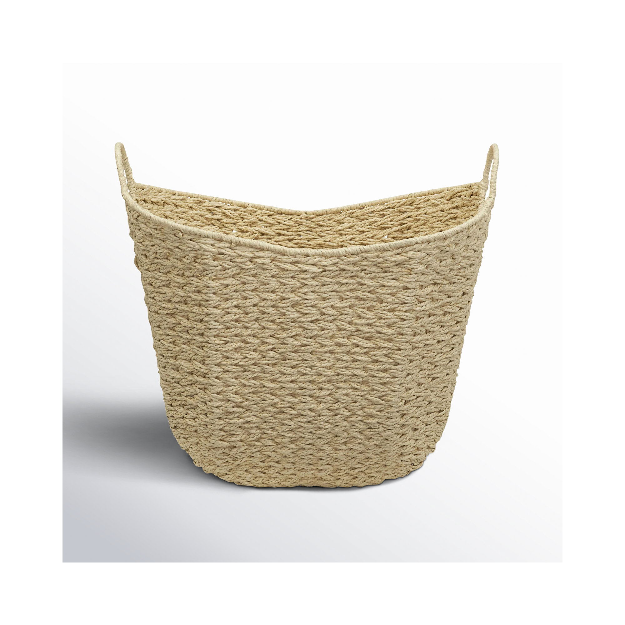 Scoop Basket with Handles, Cream
