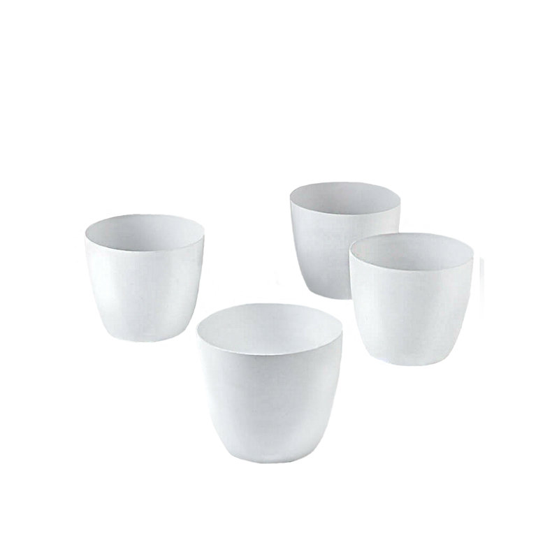 Ensemble de cache-pots en métal Dawoud, 4, Blanc