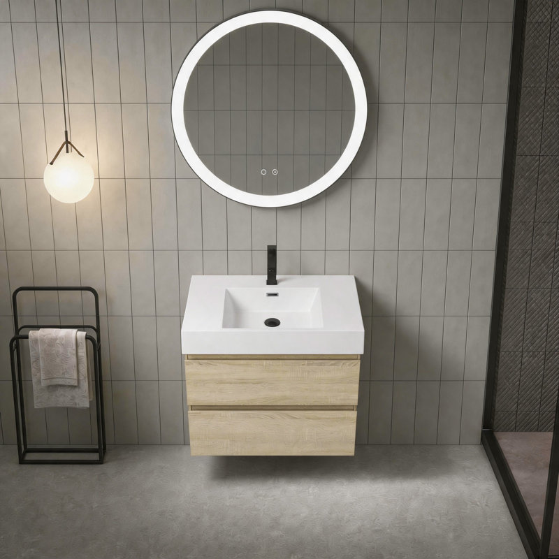 Meuble-lavabo flottant épais de 30 po (RTA), Chêne clair, 30"