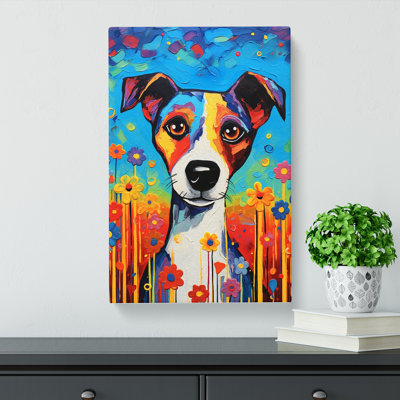 Jack Russell Expressionism - Wrapped Canvas