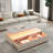 Modern Rectangular Coffee Table With Led Lights, 2 Drawers And Open Storage Shelf-1417891140