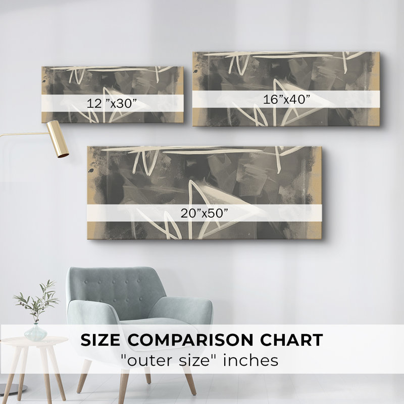 Toile tendue avec châssis abstrait 8 # XC-Wide, H 12 po x l 30 po