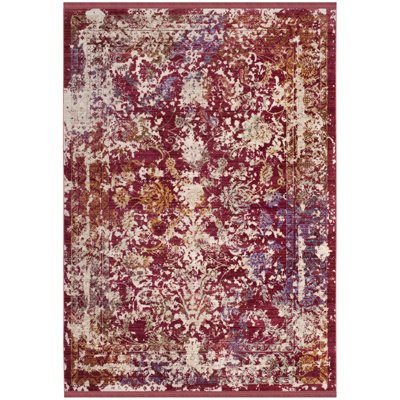 Tapis rouge / beige Mellie