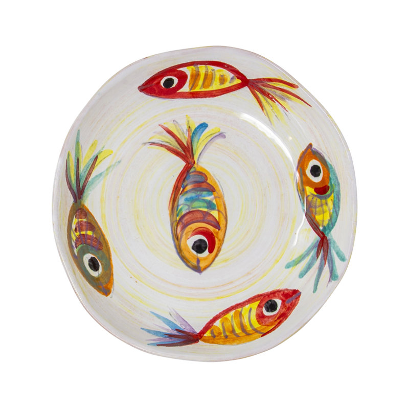 Pesci Colorati Handmade Earthenware Pasta Bowl