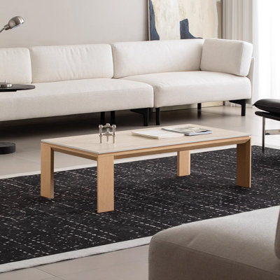 Table basse en travertin minimaliste