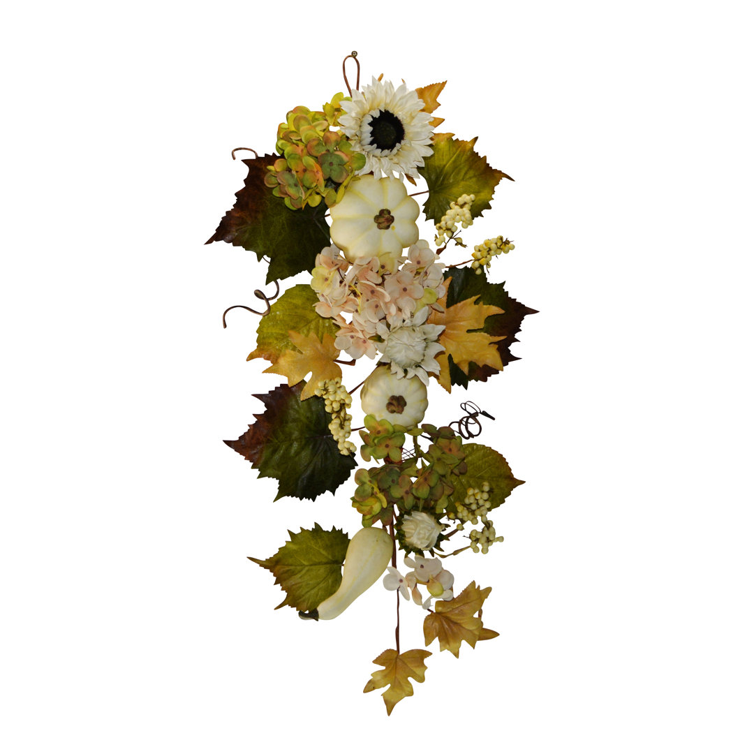 Pumpkin Sunflower Hydrangea Teardrop Garland The Holiday Aisle® 