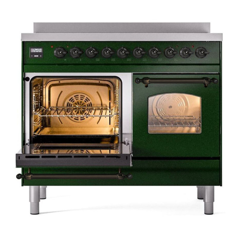 ILVE Nostalgie II 40 in Induction Range, Emerald Green/Bronze