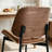 Mid Century Modern Dining Chairs with Walnut Grain Back, Brown Faux Leather Dining Room Chairs Set of 4, Checkered Soft Cushion Kitchen Chairs with Adjustable Foot Pads-1903881341-1904201413