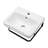 17"x14" Wall Mounted Ceramic Sink with Towel Rack White Porcelain Vessel Sink with Overflow Hole Rectangle Floating Bathroom Sinks with Single Faucet Hole