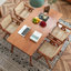 Table de salle à manger rectangulaire en bois massif couleur cerisier pour la salle à manger / cuisine-1962833222
