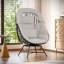 Fauteuil surdimensionné pivotant à 360 ° en rotin avec coussin