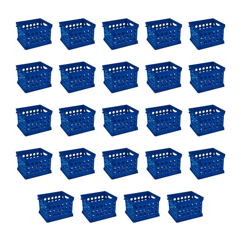 Stackable Mini Storage Plastic Crate, Blue