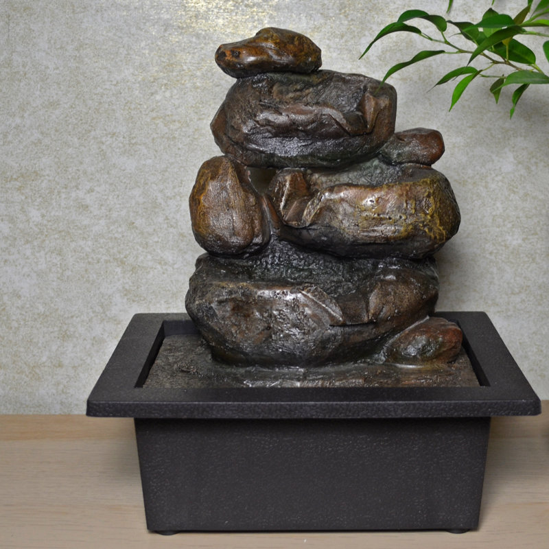 Duncan Weather Resistant Table Top Fountain with Light