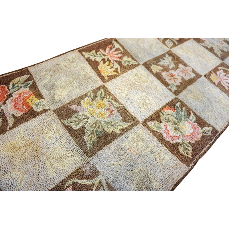 Tapis de couloir à damier rétro rétro Mid-Century