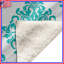 Couvertures à motif damassé turquoise-130110687