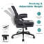Mid-Back Mesh & Faux Leather Office Chair, Ergonomic Swivel Task Chair with Adjustable Height, Padded Armrests and Lumbar Support for Home Office-97433143