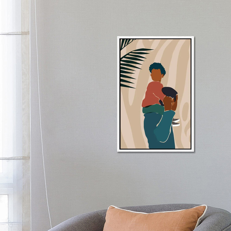 Father Son Duo by Domonique Brown - Print on Canvas, 101.6 cm H x 66.04 cm W, White Framed Canvas
