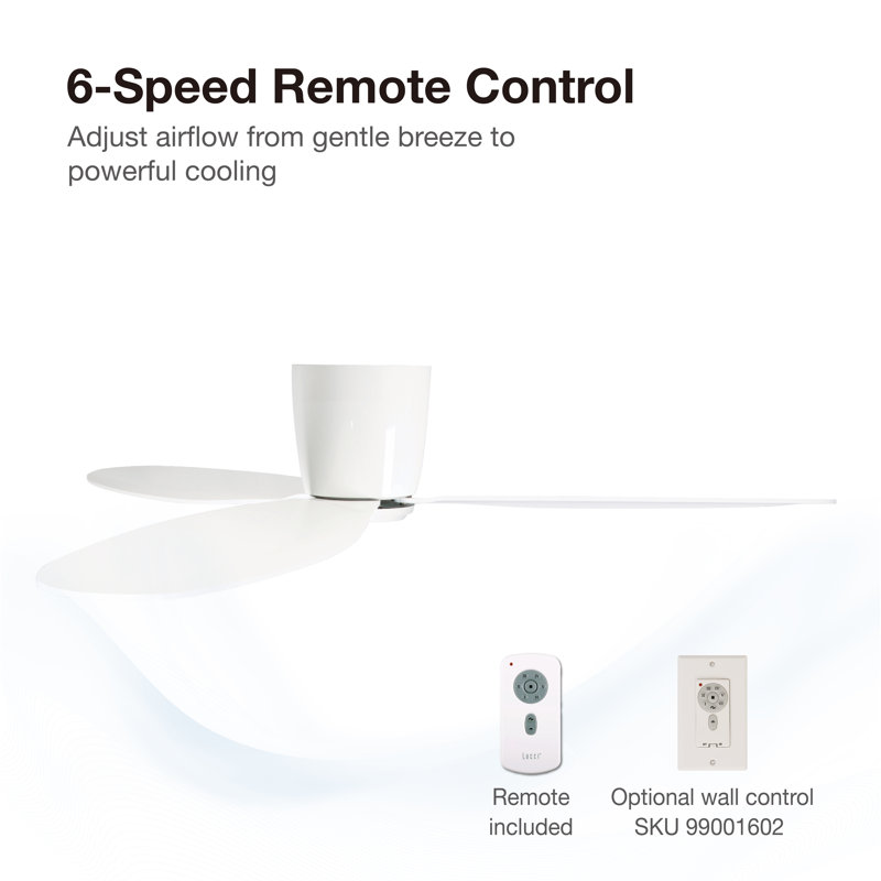 Radar 52in 3-Blades Indoor Ceiling Fan with Remote Control, White