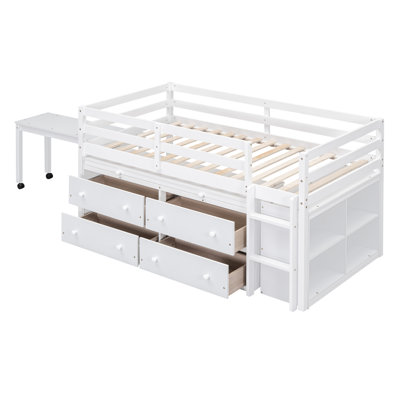 Higinia Kids Loft Bed with Drawers