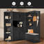 Armoire de vestibule multifonctionnelle gauche-droite (peut être utilisée séparément) avec rangement et 4 crochets, armoire de rangement / arbre d'entrée 2 en 1 pour le salon, la cuisine et le couloir