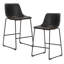Ensemble de 2 tabourets de bar en cuir avec pieds en métal-111571465-111571464