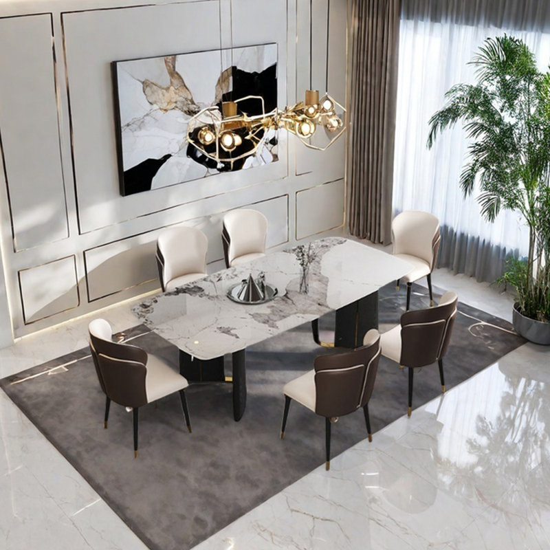 Sintered stone charming dining table, 29.53"H x 70.87"L x 35.43"W