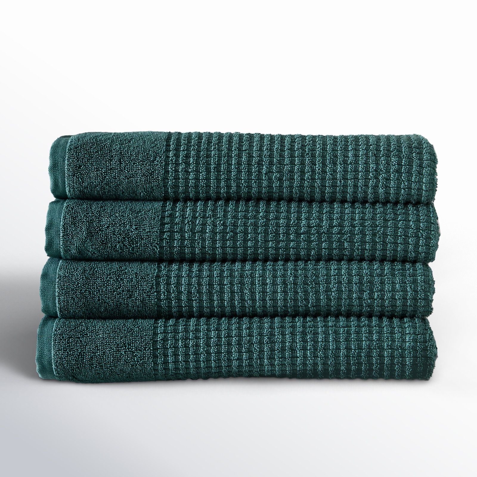 Earline 4 Piece Turkish Cotton Bath Towel Set, Green