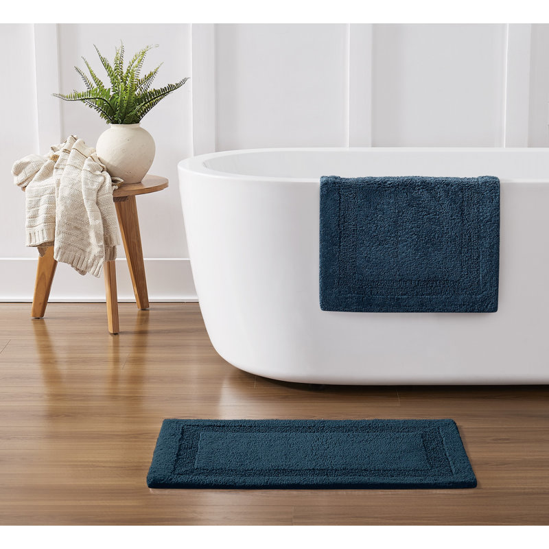 Ensemble de 2 tapis de bain gris (20 x 32) Papastamelos, Ensemble de 2 - L 24 po x l 17 po, Marine