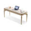 Bureau blanc rectangulaire en bois manufacturé avec 2 tiroirs-109026949