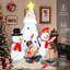 Arbre avec bonhomme de neige gonflable d'extérieur