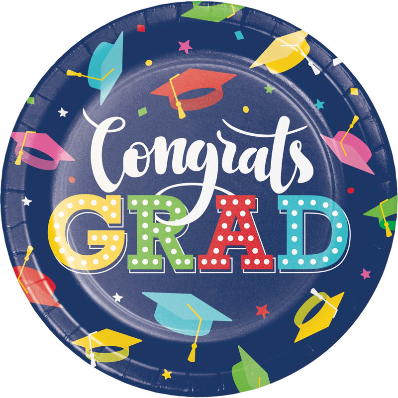 Ensemble d'assiettes et de serviettes Creative Converting Glad to Be Grad, pour 16 personnes