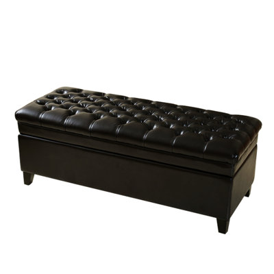 Padded Button- Leather With -Colored Trim And Storage A Construction Details