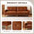 Analycia Three-piece Set Brown Tufted Leather Sofa Set (86.6"+61"+35.2")with Square Arms And Deep Seat, Mid Century Modern Upholstered Sectional Couch For Living Room Home Office-132427331
