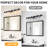 50'' 6-Light Matte Black Bathroom Vanity Light with Glass Shade-814337470-866321954