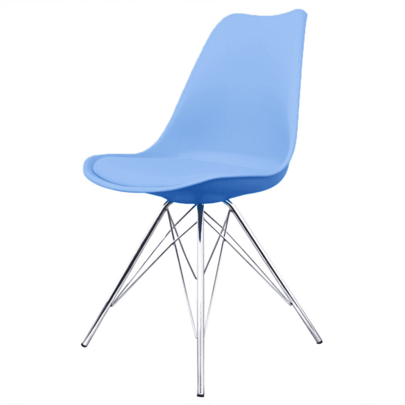 Topeka 45cm H Upholstered Side Chair, Blue