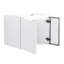 Meuble-lavabo mural 24 po pour la salle de bain, 2 portes à fermeture douce, armoire blanche brillante, 1/2 porte en verre gris, base en contreplaqué, garniture de rangement, évier exclu, meuble-lavabo pratique pour la salle de bain, finition de fermeture,-130598183