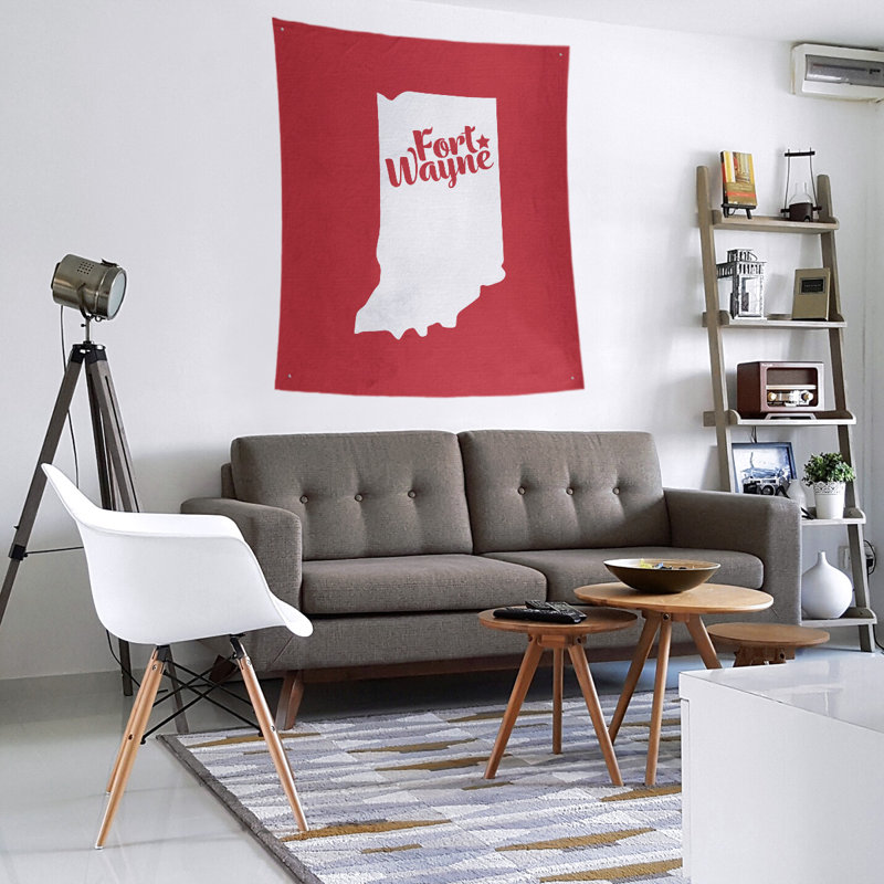 Tapisserie de Fort Wayne, Indiana, H 60 po x l 51 po, Rouge