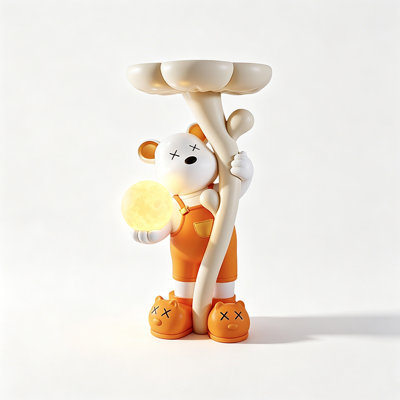 Light Luxury Bear Resin Led Lamp Creative Piggy Bank Ornament