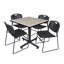 Table de salle de repos Nicklo, 4 chaises empilables Zeng-32668416-32668411-40247140