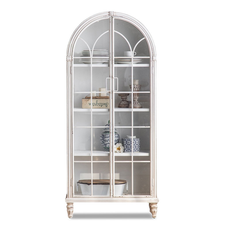 White Solid + Manufactured Wood+Glass Display Cases