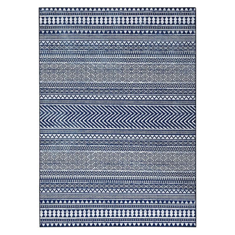 Washable Rug Moroccan Farmhouse Area Rug Non-Slip Stain Resistant, Rectangle 5' x 7'