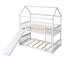 Lit superposé simple au-dessus de simple avec glissade, échelle et garde-corps - Lit mezzanine blanc pour enfants