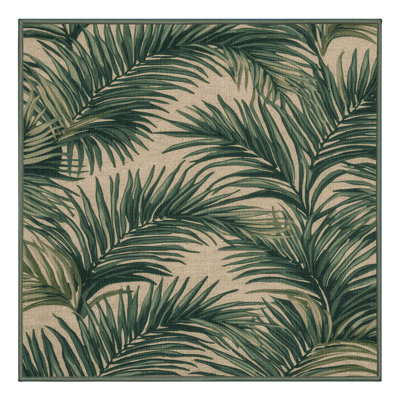 Washable Palm Fronds Hawaiian Area Rug