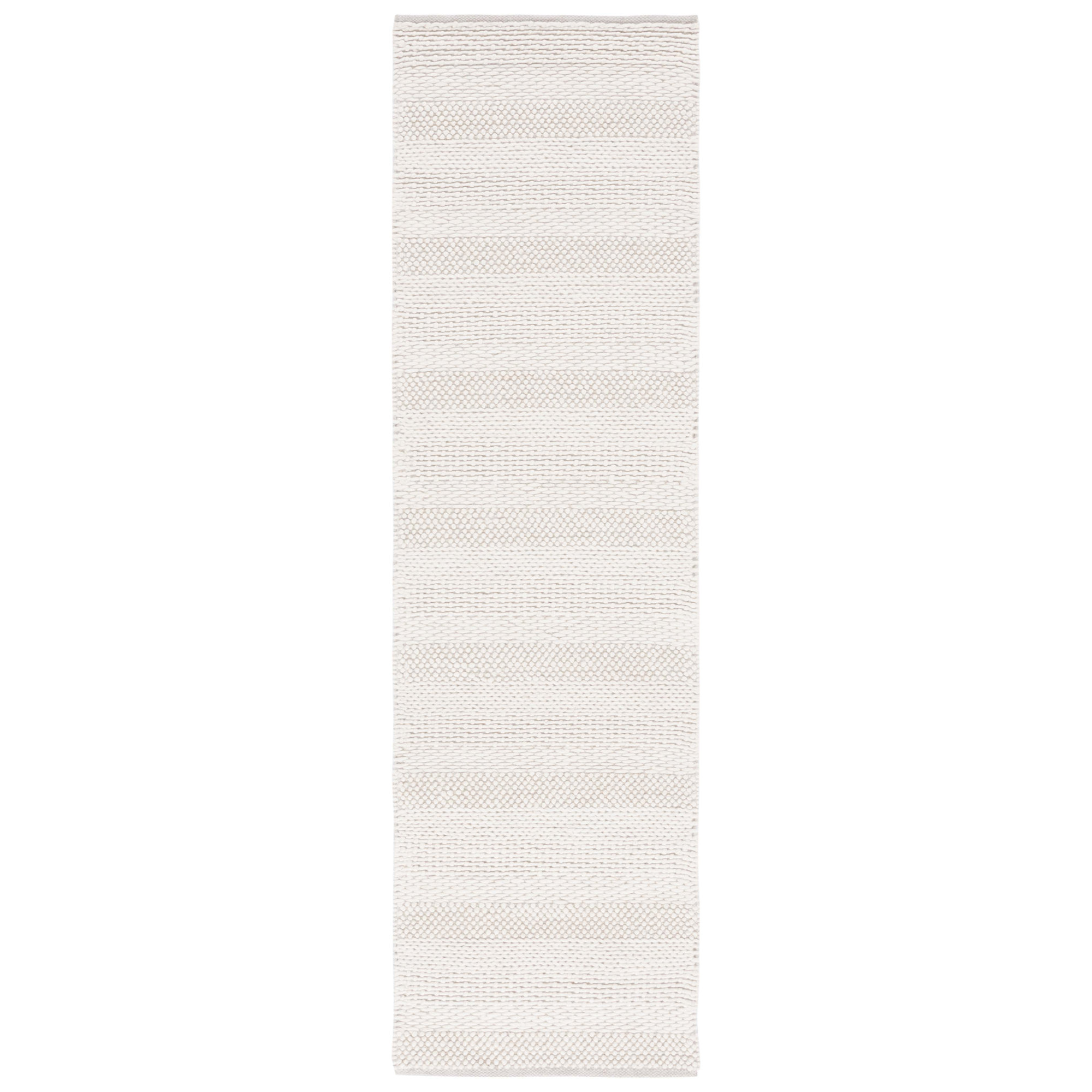 Daisy Handmade Wool Ivory Rug, Runner 2' 3" x 8'