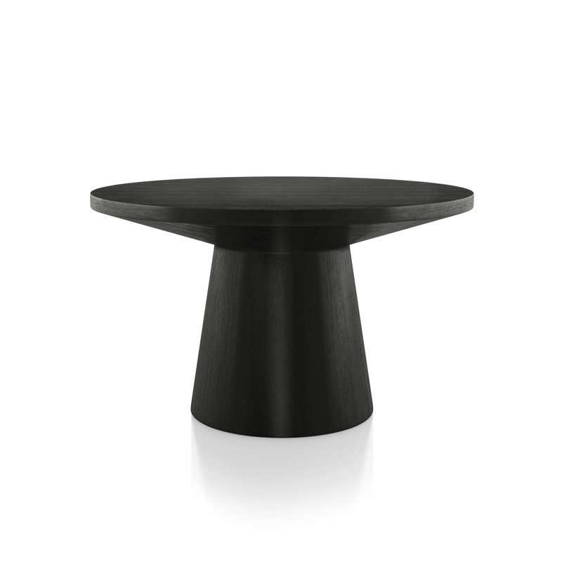 Astromeritis 29"W Round Pedestal Coffee Table, Black Wood, 29" W x 29" D